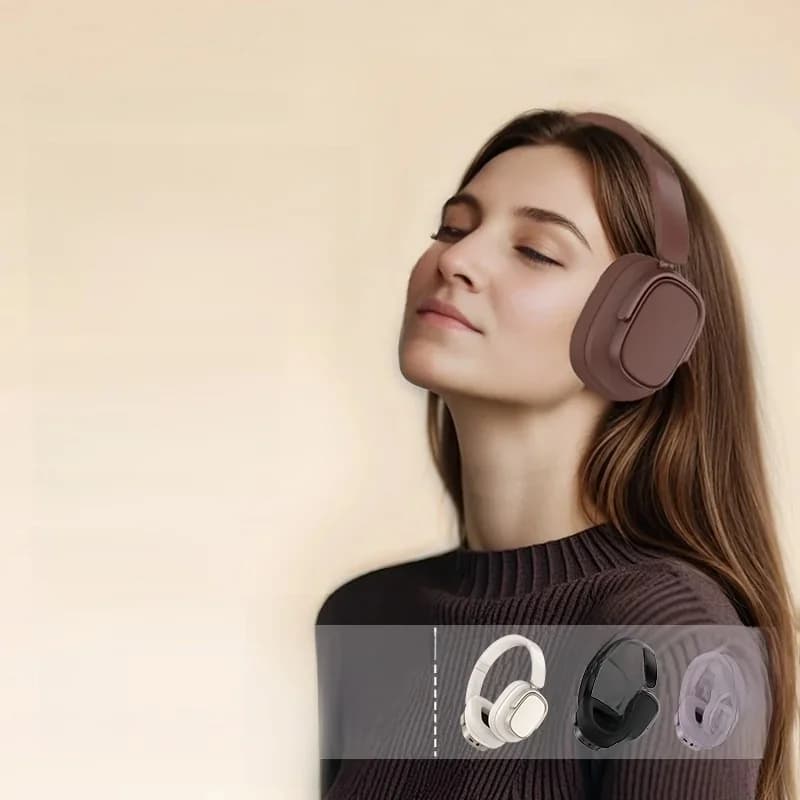 Retro słuchawki nauszne Bluetooth z aktywną redukcją szumów
