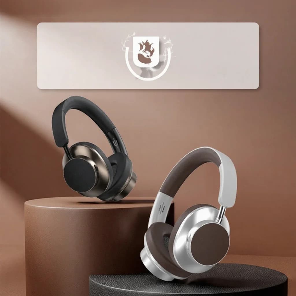 Retro słuchawki nauszne bezprzewodowe Bluetooth z radiem FM i gniazdem karty TF