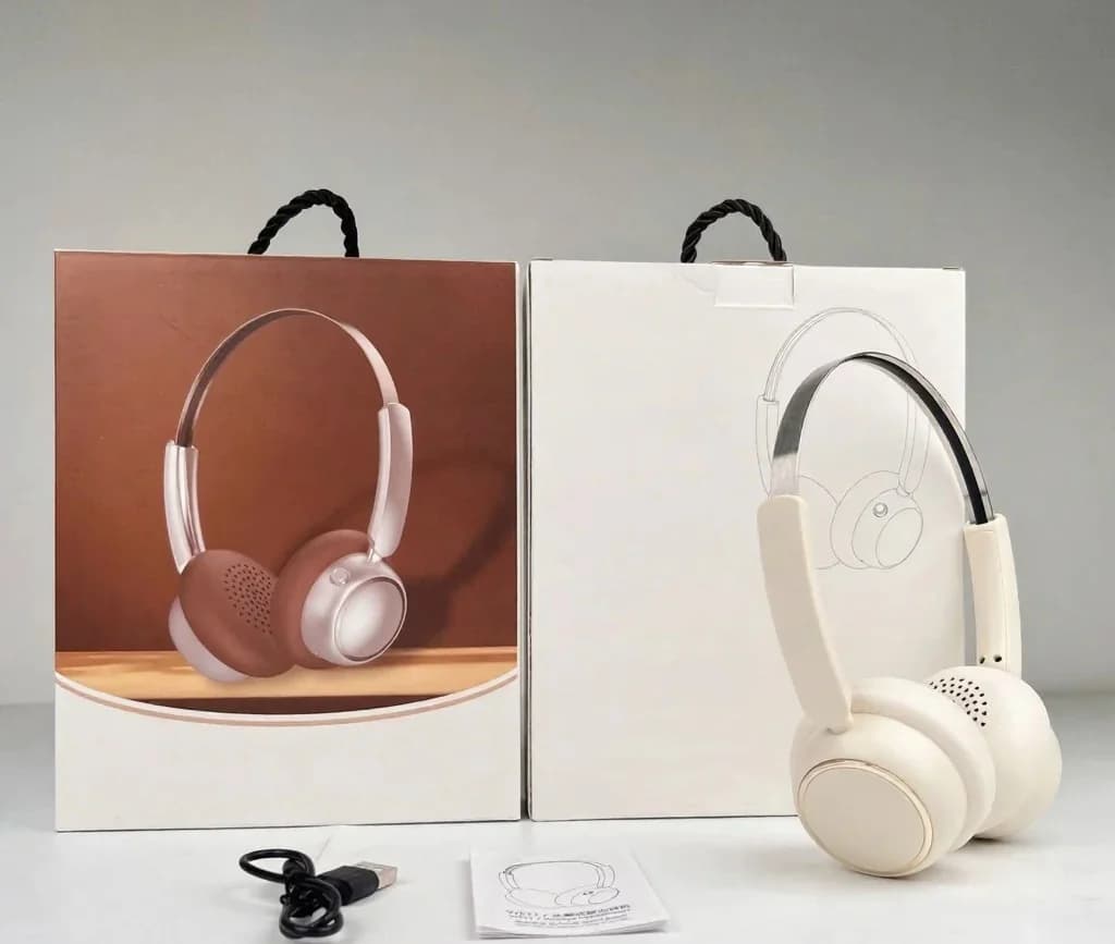 Retro bezprzewodowe słuchawki nauszne z radiem FM i Bluetooth 5.4
