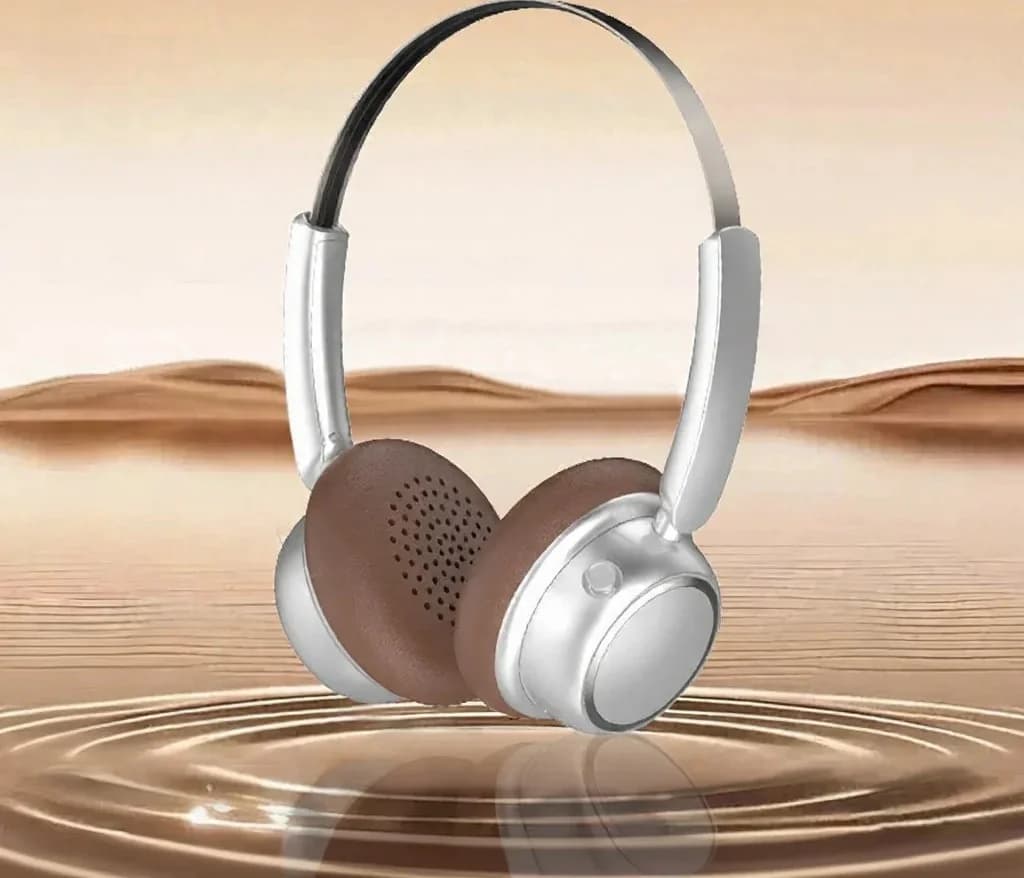 Retro bezprzewodowe słuchawki Bluetooth z metalowym pałąkiem i długim czasem pracy