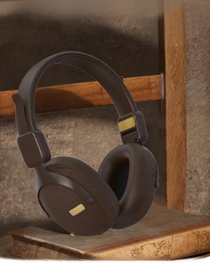 Retro bezprzewodowe słuchawki nauszne z Bluetooth 5.4 i długim czasem pracy