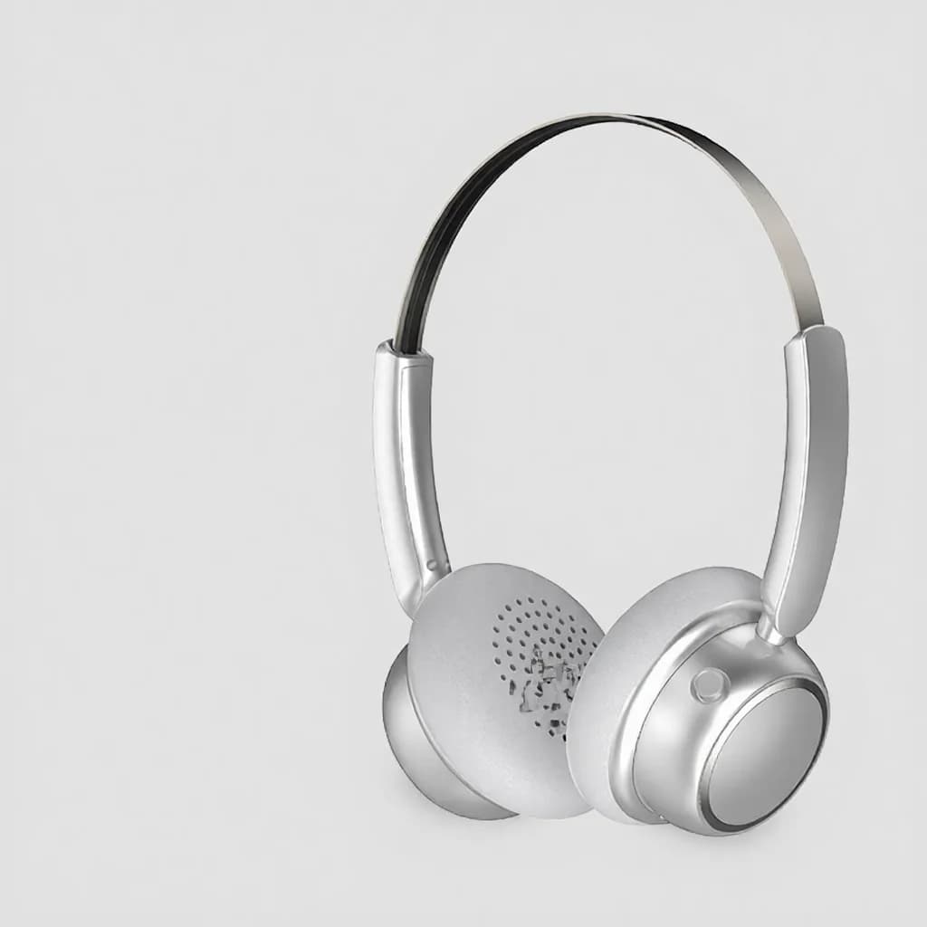 Retro bezprzewodowe słuchawki Bluetooth z metalowym pałąkiem i długim czasem pracy
