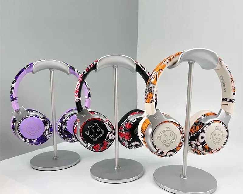 Słuchawki nauszne Bluetooth z graffiti, podświetleniem RGB i mikrofonem