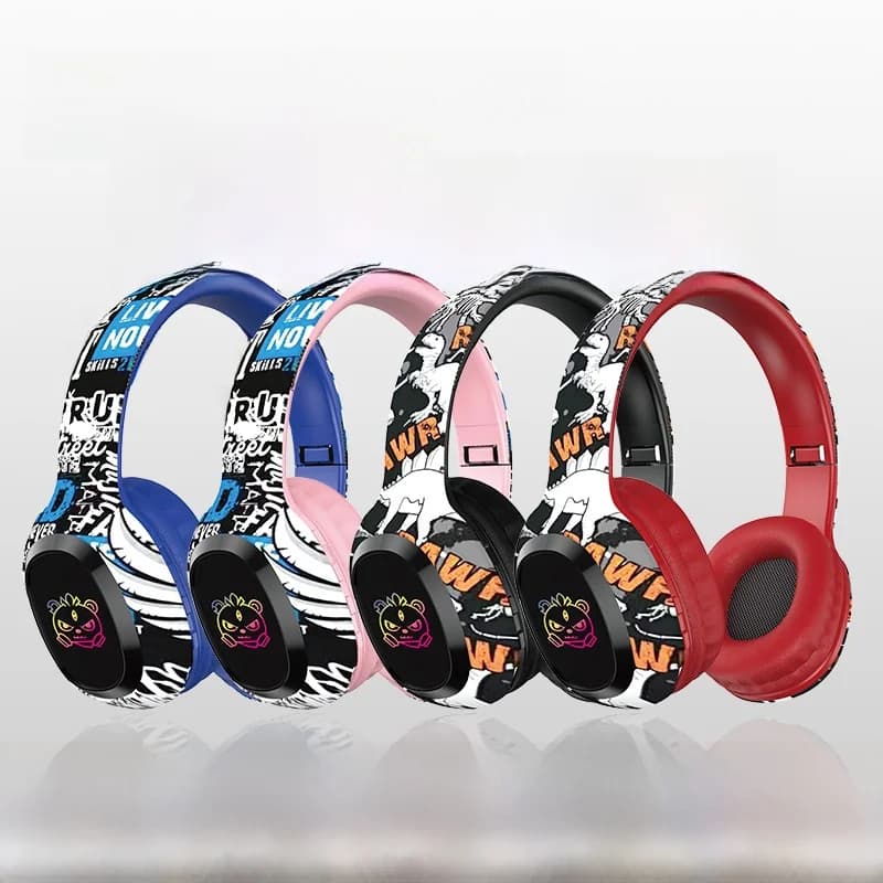 Bezprzewodowe słuchawki nauszne z gniazdem karty TF i Bluetooth