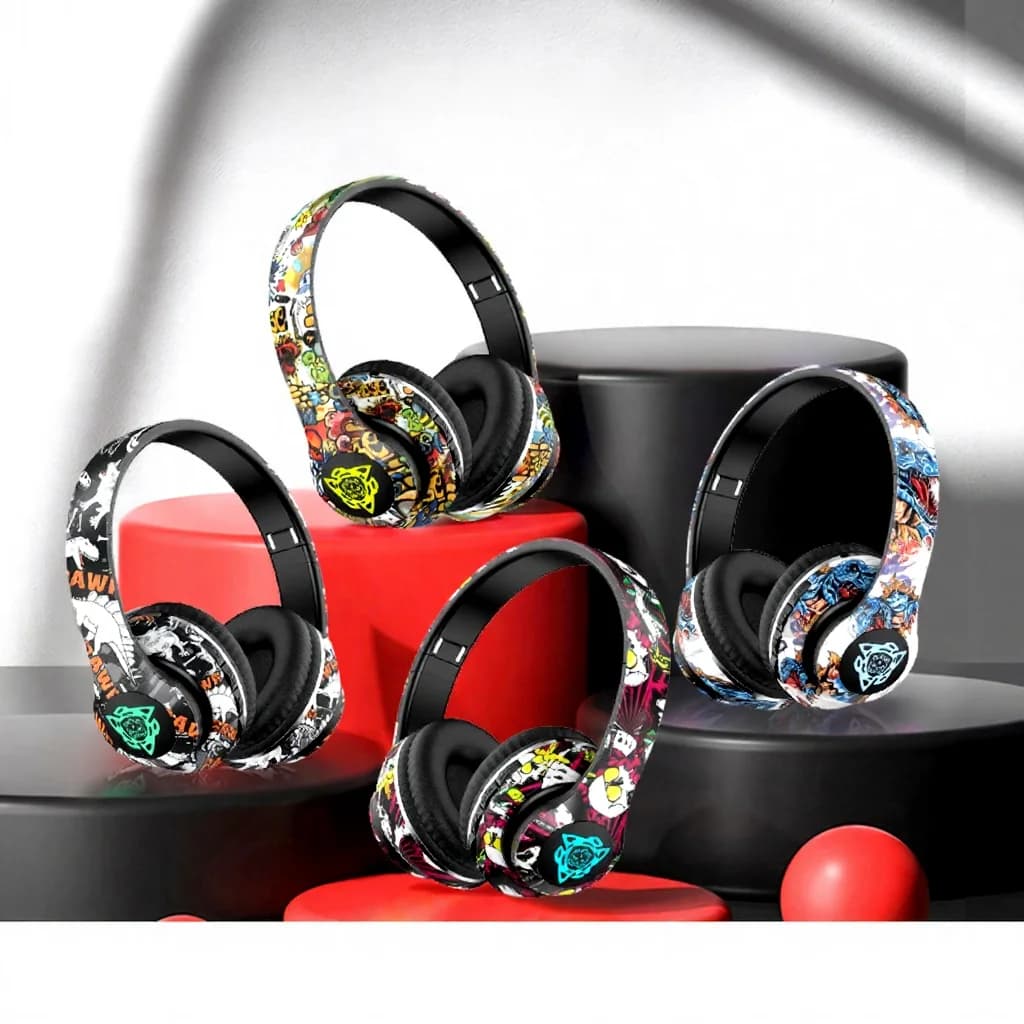 Bezprzewodowe słuchawki nauszne Bluetooth z mikrofonem, przetwornikiem 40 mm, baterią 350 mAh
