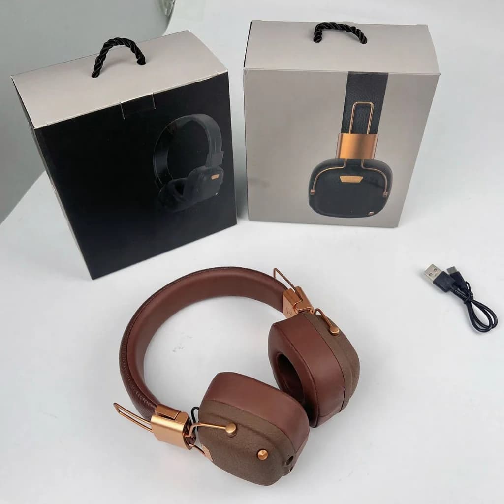 Retro słuchawki Bluetooth z trybami EQ i składaną konstrukcją