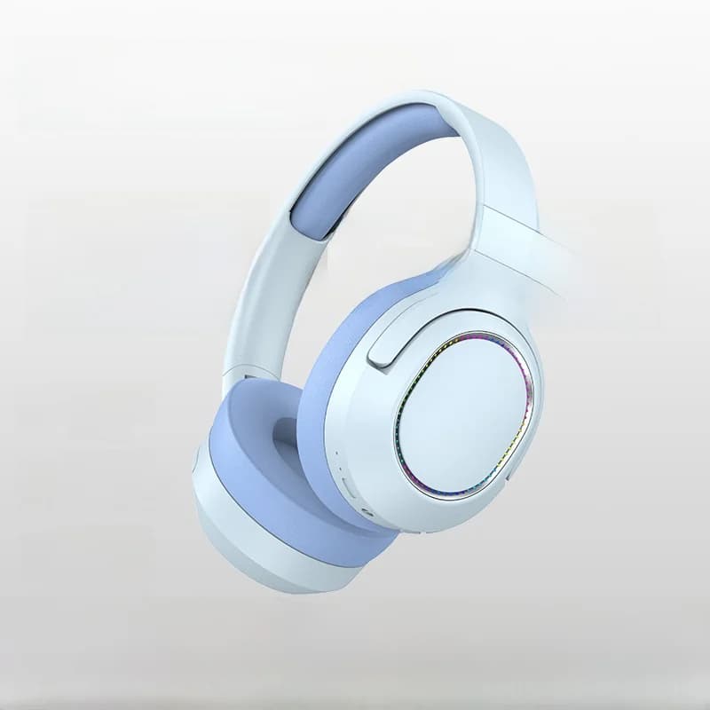 Bezprzewodowe słuchawki nauszne Bluetooth z diodami LED i radiem FM
