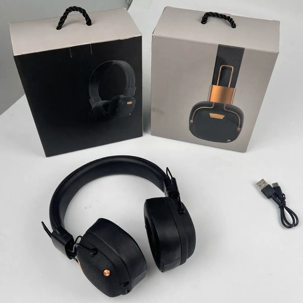 Retro bezprzewodowe słuchawki nauszne Bluetooth z trybami EQ