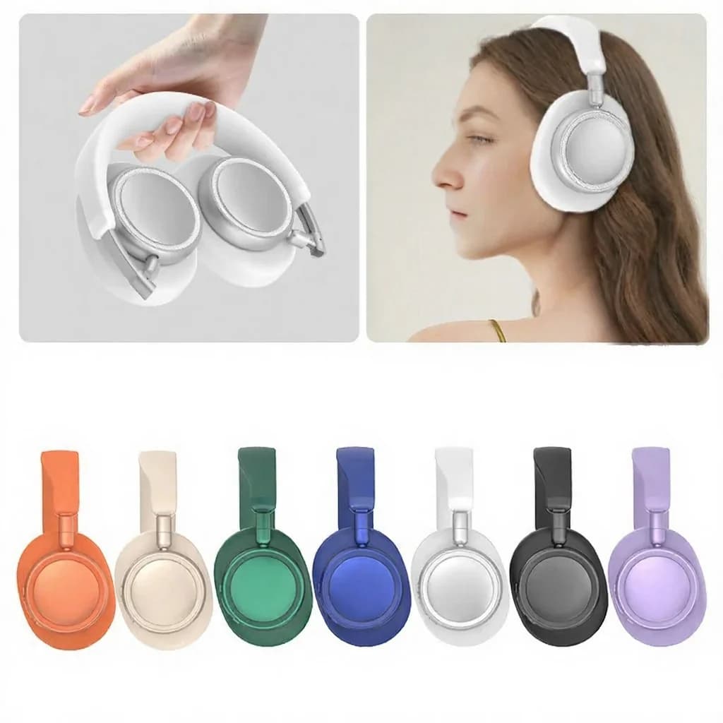 Bezprzewodowe słuchawki nauszne Bluetooth z głębokim basem i ładowaniem Type-C