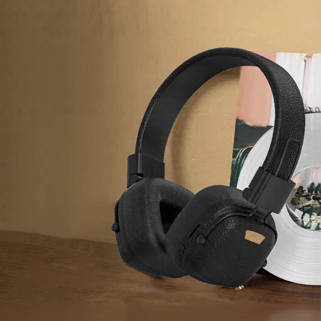 Retro słuchawki Bluetooth z trybami EQ i składaną konstrukcją