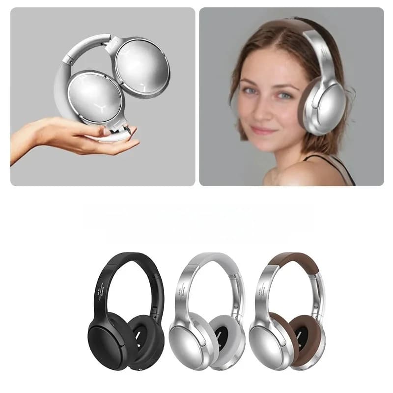 Retro słuchawki nauszne Bluetooth z radiem FM i trybem przewodowym