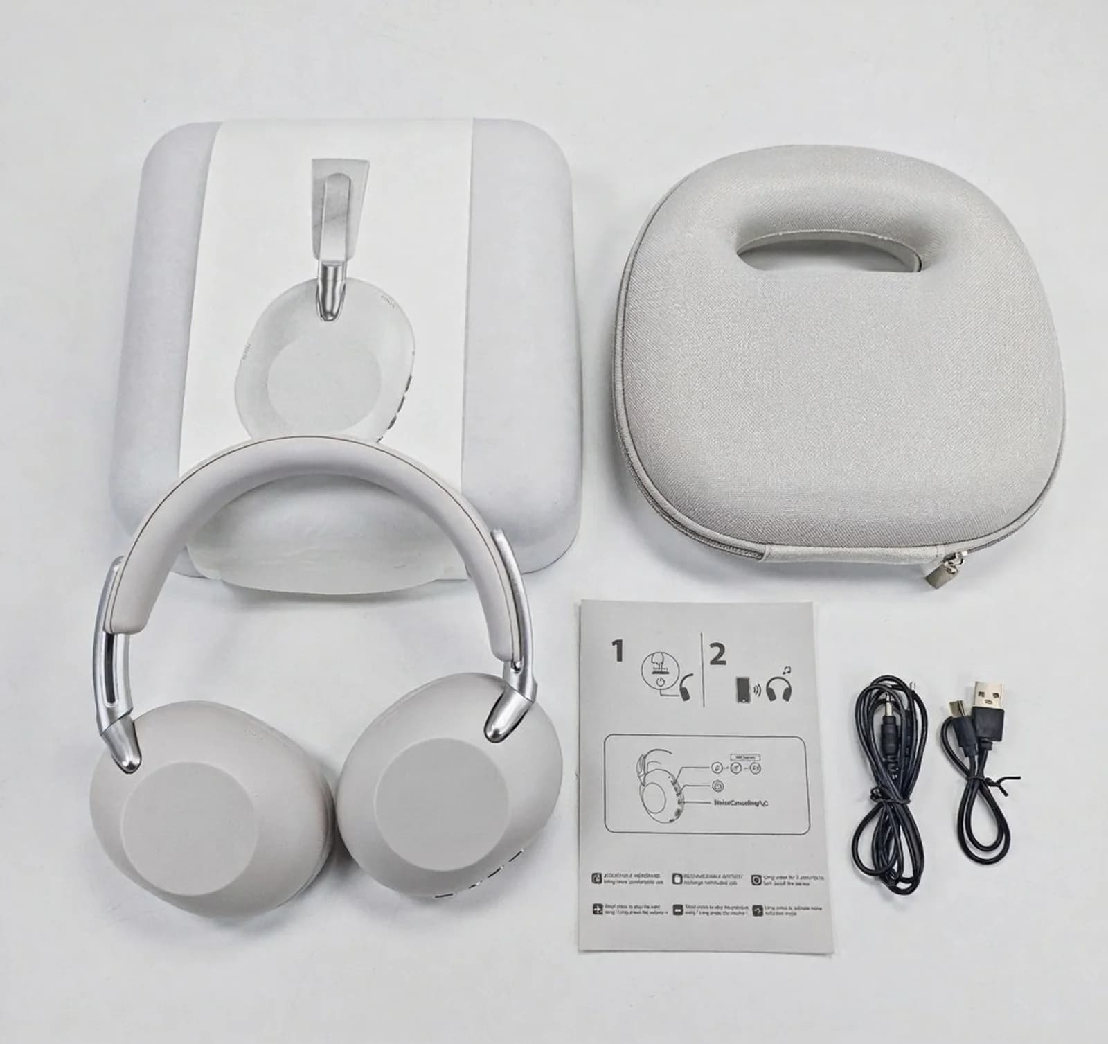 Bezprzewodowe słuchawki Bluetooth nauszne z aktywnym tłumieniem hałasu