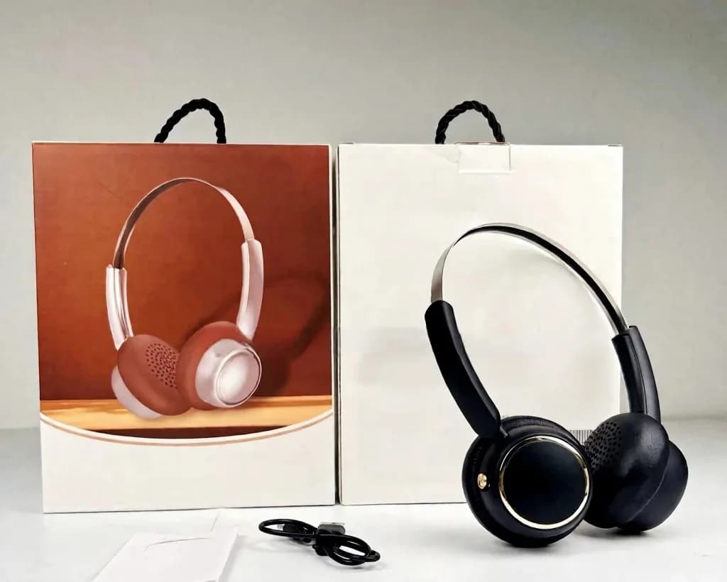 Retro bezprzewodowe słuchawki nauszne z radiem FM i Bluetooth 5.4