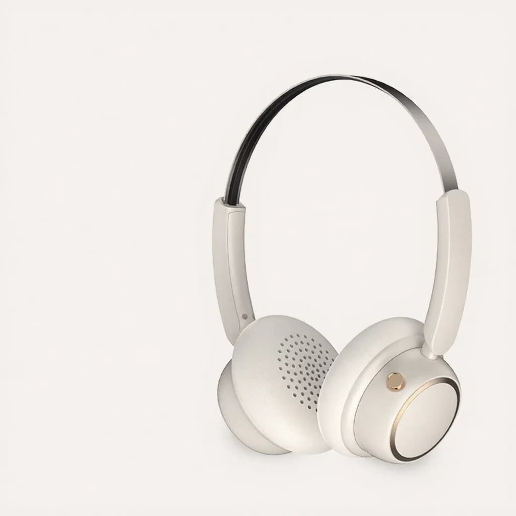 Retro bezprzewodowe słuchawki Bluetooth z metalowym pałąkiem i długim czasem pracy