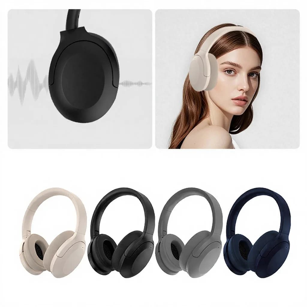 Bezprzewodowe słuchawki nauszne Bluetooth ze stereo i ANC