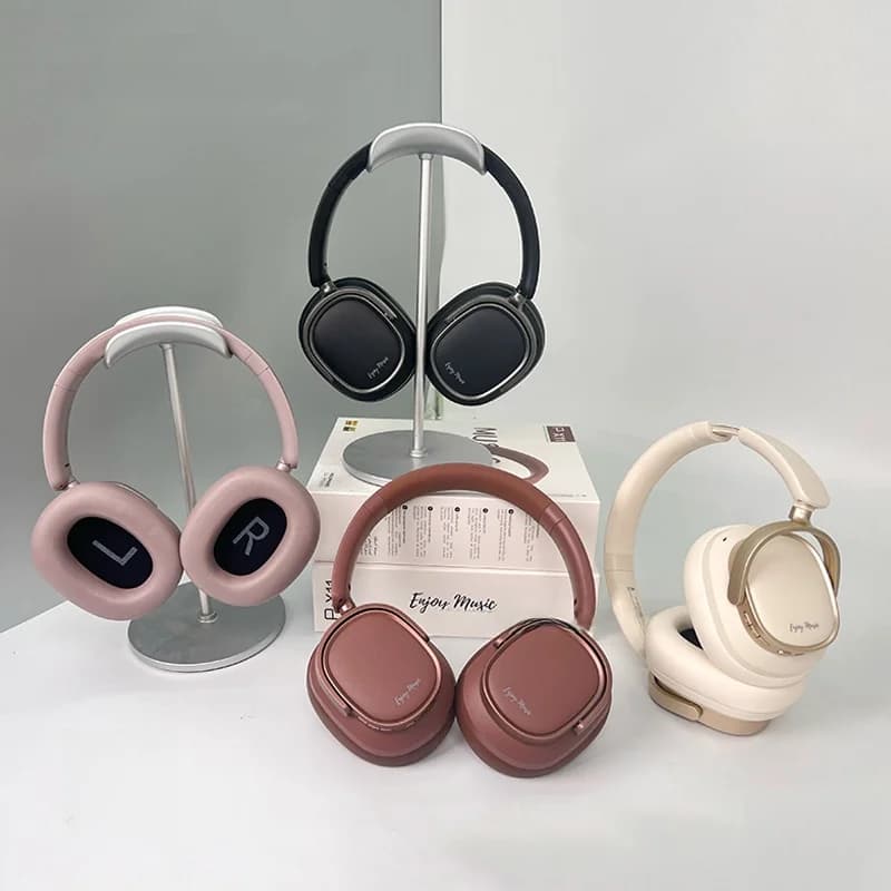 Retro bezprzewodowe słuchawki Bluetooth nauszne z aktywną redukcją szumów