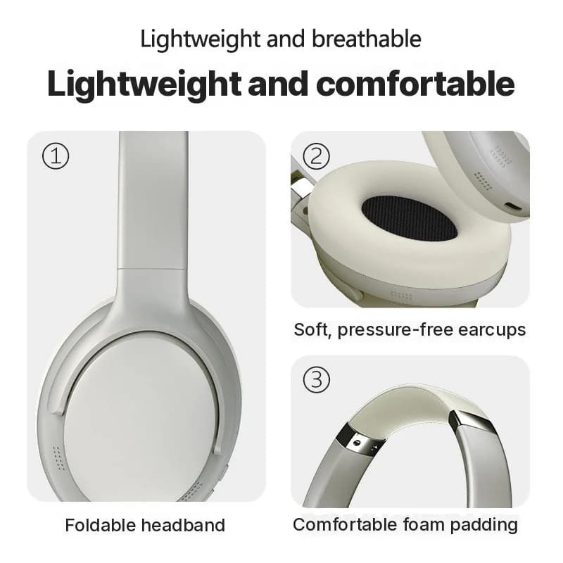 Bezprzewodowe słuchawki nauszne Bluetooth z mikrofonem i wieloma trybami EQ