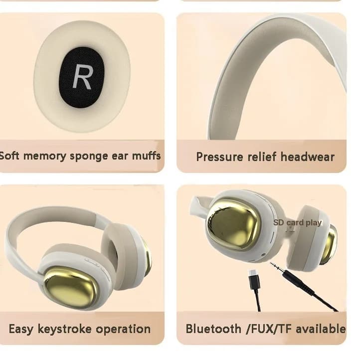 Bezprzewodowe słuchawki nauszne z Bluetooth 5.3 i długim czasem pracy