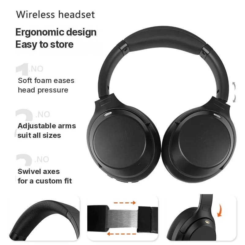 Bezprzewodowe słuchawki nauszne Bluetooth z aktywną redukcją szumów