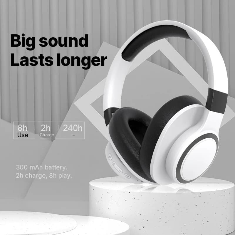 Bezprzewodowe słuchawki nauszne Bluetooth z radiem FM i slotem na kartę TF