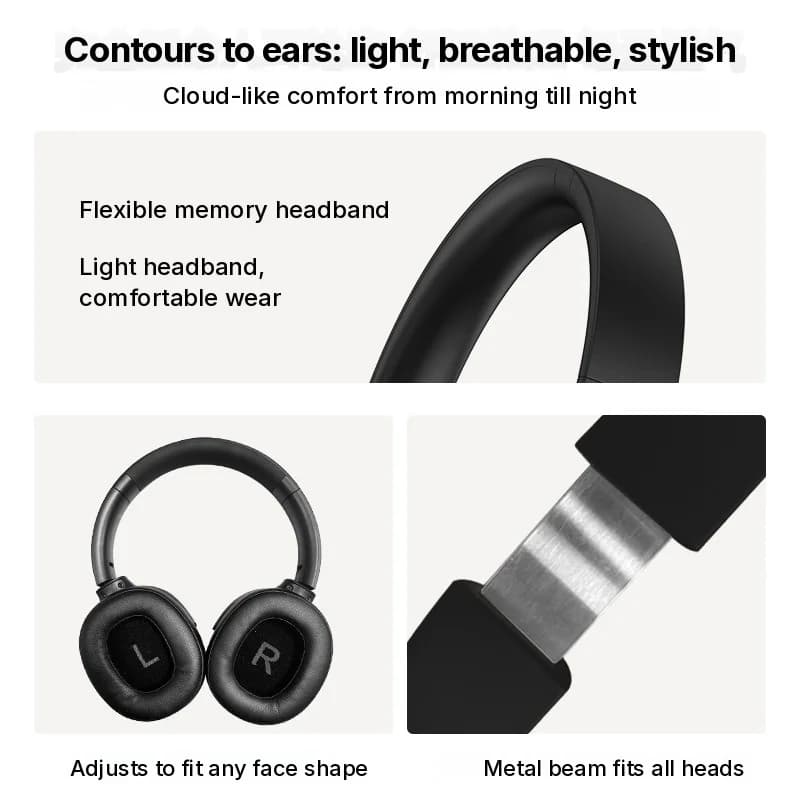Bezprzewodowe słuchawki nauszne z ANC i Bluetooth
