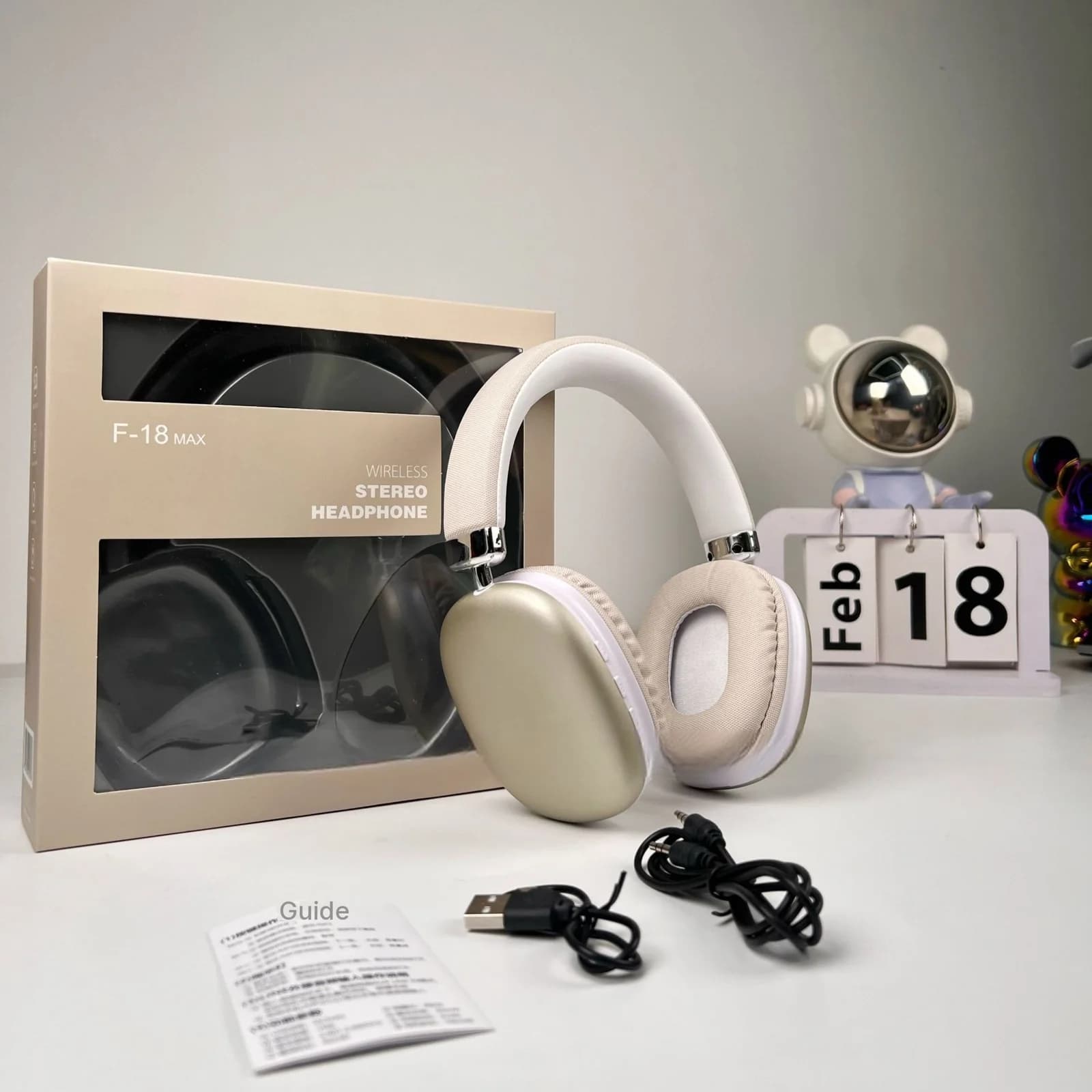 Bezprzewodowe słuchawki nauszne Bluetooth 5.4 z długą pracą