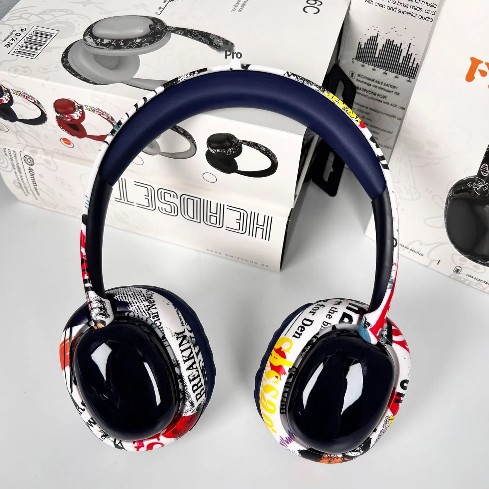 Słuchawki nauszne Bluetooth z głębokim basem i łącznością bezprzewodową