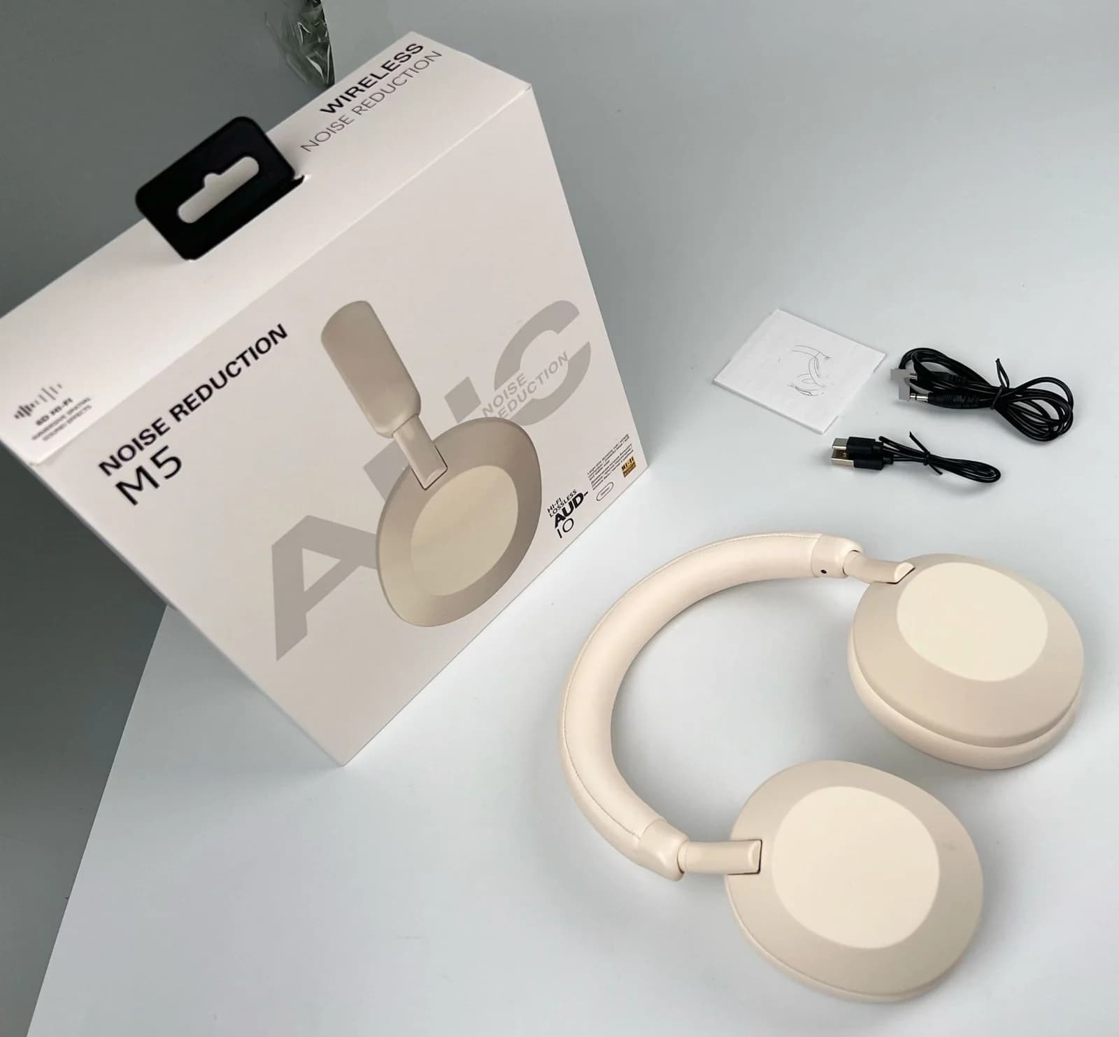 Bezprzewodowe słuchawki nauszne Bluetooth z aktywną redukcją szumów ANC