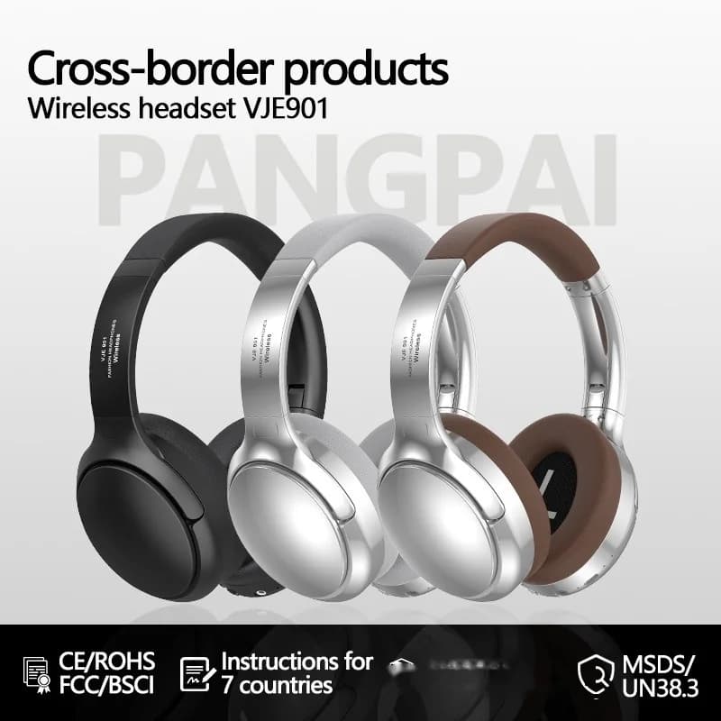 Retro bezprzewodowe słuchawki Bluetooth nauszne stereo z mikrofonem