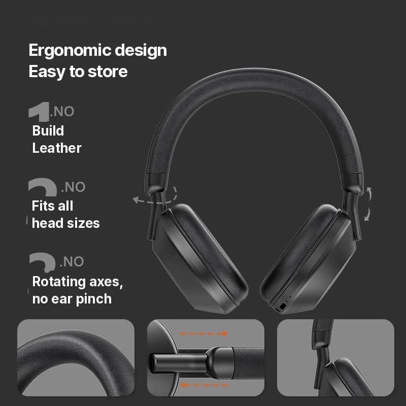 Bezprzewodowe słuchawki nauszne z radiem FM i Bluetooth 5.4