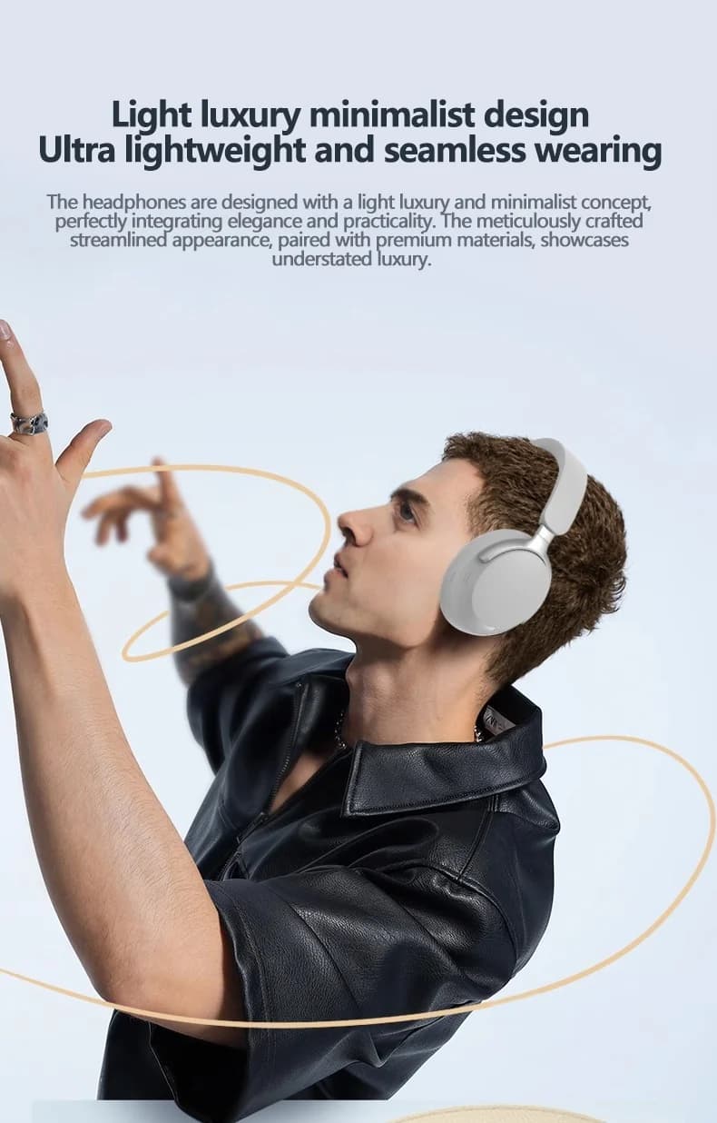 Bezprzewodowe słuchawki Bluetooth nauszne z dźwiękiem 3D Stereo i długą pracą baterii
