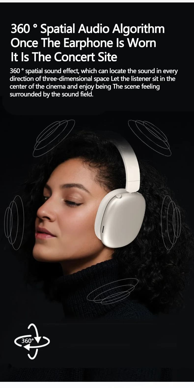 Bezprzewodowe słuchawki Bluetooth z aktywną redukcją szumów i mikrofonem