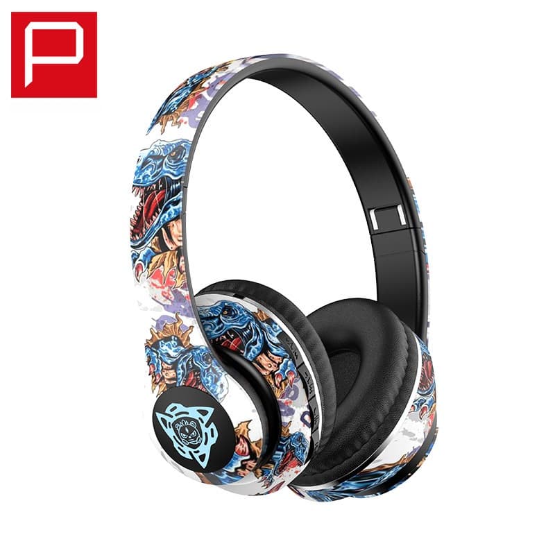 Bezprzewodowe słuchawki Bluetooth nauszne ze składaną konstrukcją i wzorem graffiti