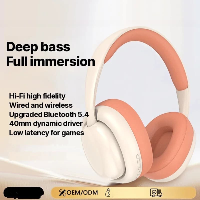 Bezprzewodowe słuchawki nauszne Bluetooth z radiem FM i slotem na kartę TF